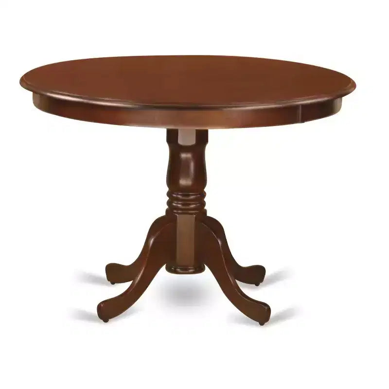 HomeStock 3-Pc Mahogany Finish Solid Wood Top - Round Dining Room Set - Seats 4