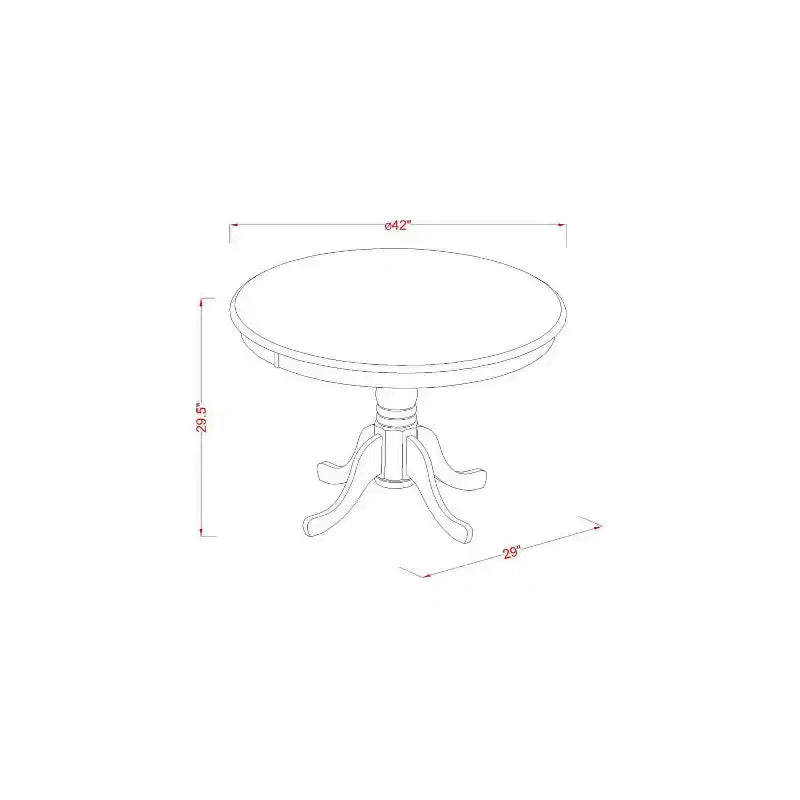 HomeStock 3-Pc Mahogany Finish Solid Wood Top - Round Dining Room Set - Seats 4