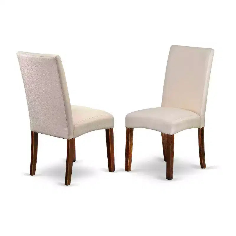 Rustic Dining Set 6 Piece - Kitchen Table with Leaf & 4 Linen Chairs, Bench - 32x60 Inch