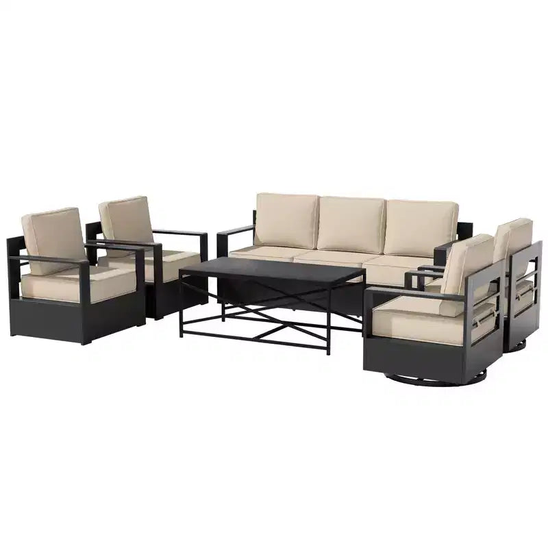 UPTIOT 6-Piece Outdoor Patio Conversation Set