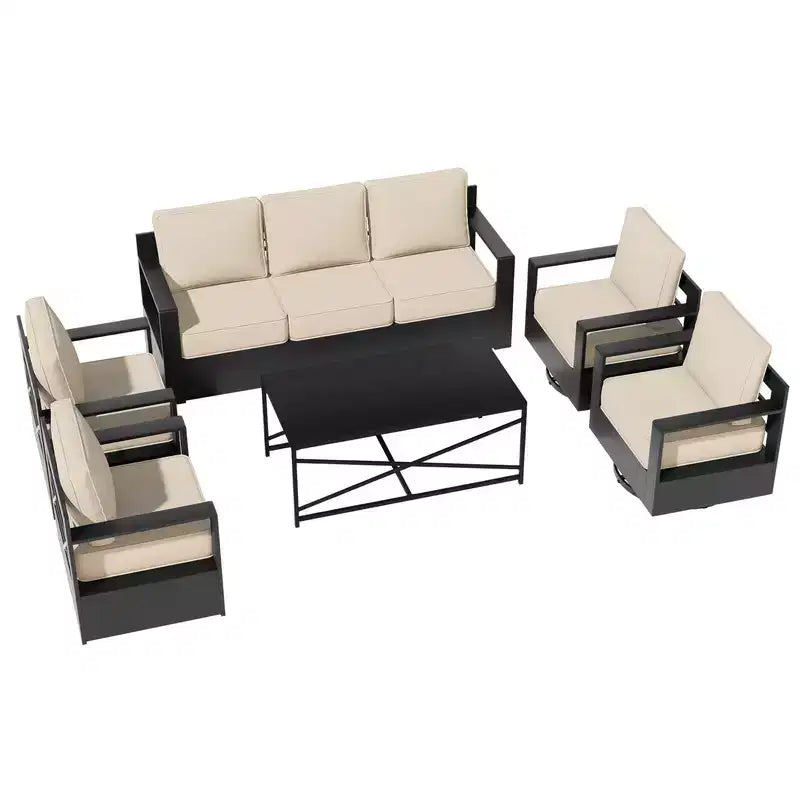 UPTIOT 6-Piece Outdoor Patio Conversation Set
