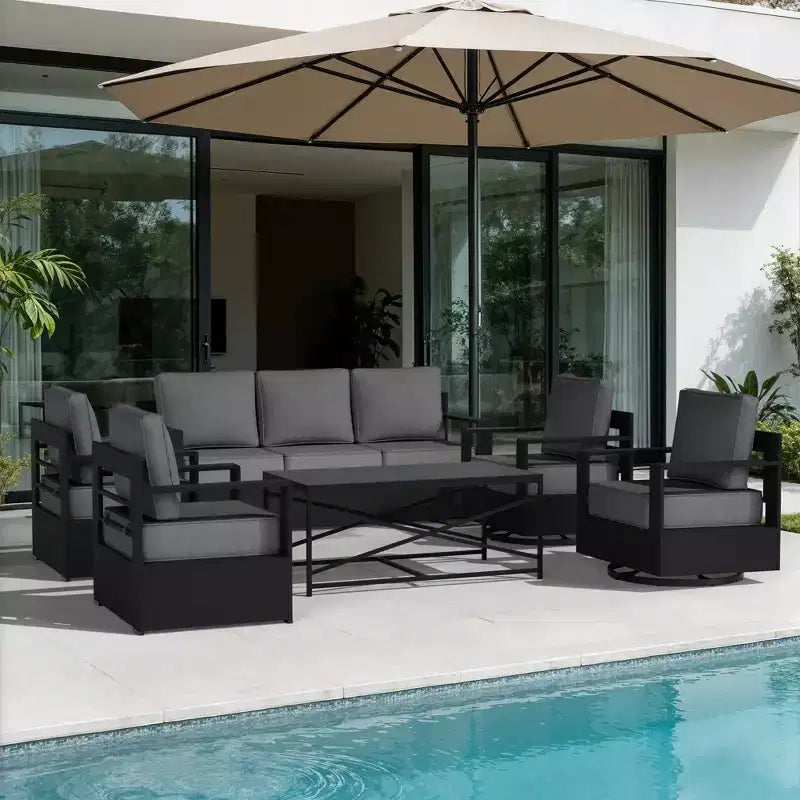 UPTIOT 6-Piece Outdoor Patio Conversation Set