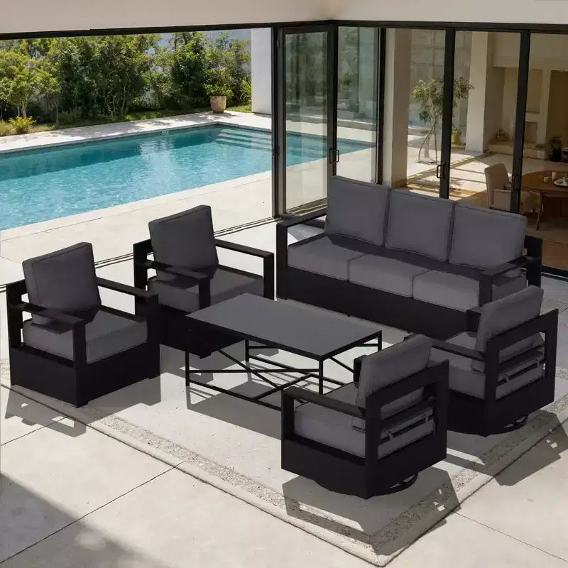 UPTIOT 6-Piece Outdoor Patio Conversation Set