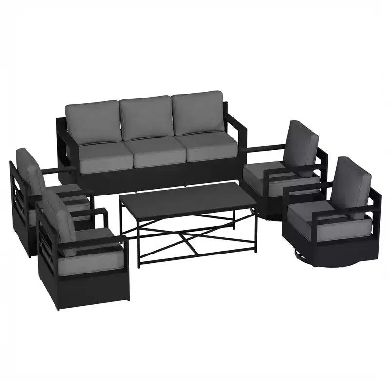 UPTIOT 6-Piece Outdoor Patio Conversation Set