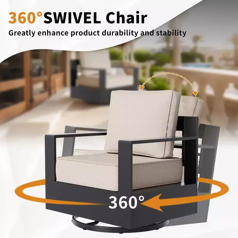 UPTIOT 6-Piece Outdoor Patio Conversation Set