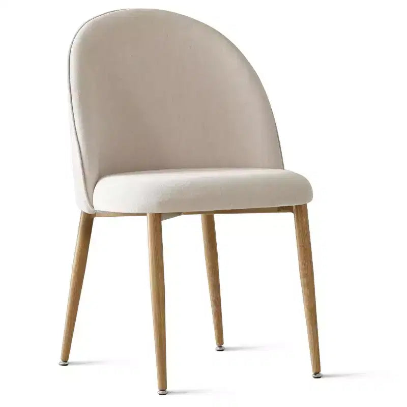 7-Piece Oval Dining Set, 6 Upholstered Curved Back Chairs and 79 Wood-Look Table for Modern Kitchen or Dining Room-Panipeachy