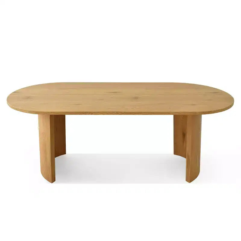 7-Piece Oval Dining Set, 6 Upholstered Curved Back Chairs and 79 Wood-Look Table for Modern Kitchen or Dining Room-Panipeachy