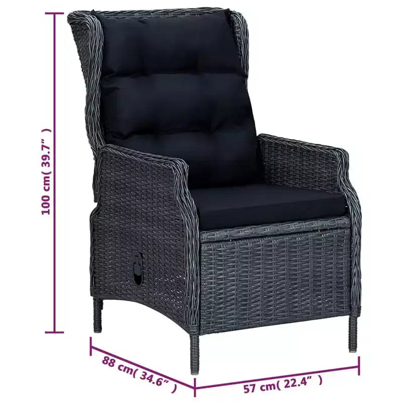 vidaXL 7 Piece Patio Dining Set Dark Gray