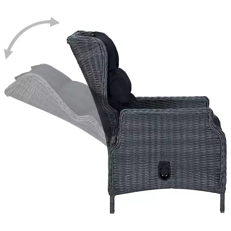 vidaXL 7 Piece Patio Dining Set Dark Gray