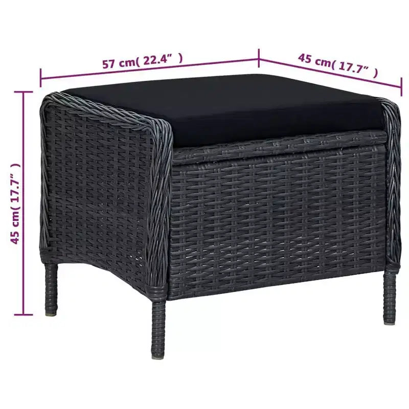 vidaXL 7 Piece Patio Dining Set Dark Gray