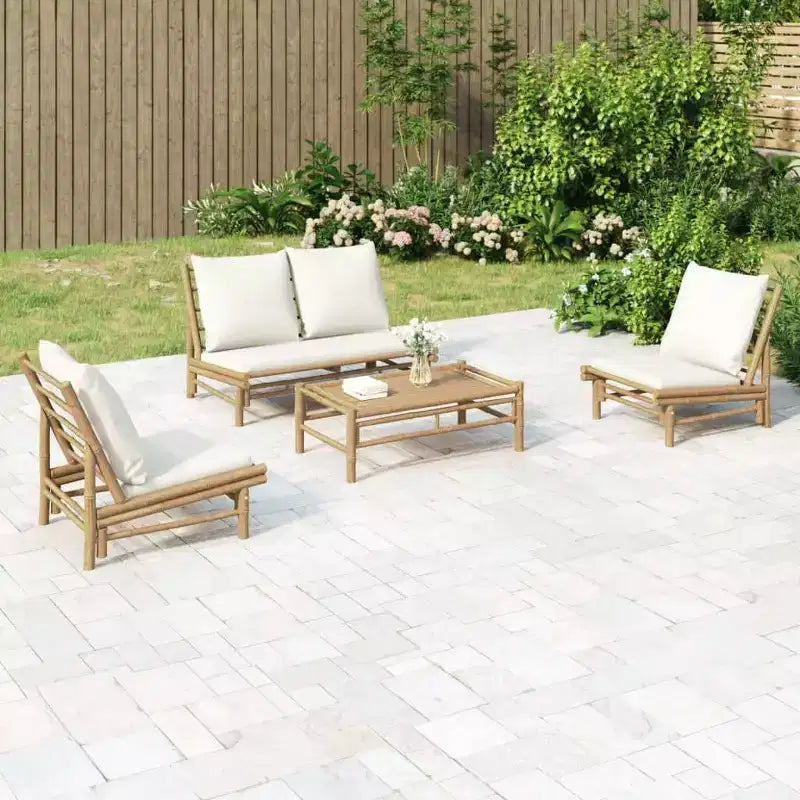 vidaXL Garden Lounge Set Natural Bamboo,