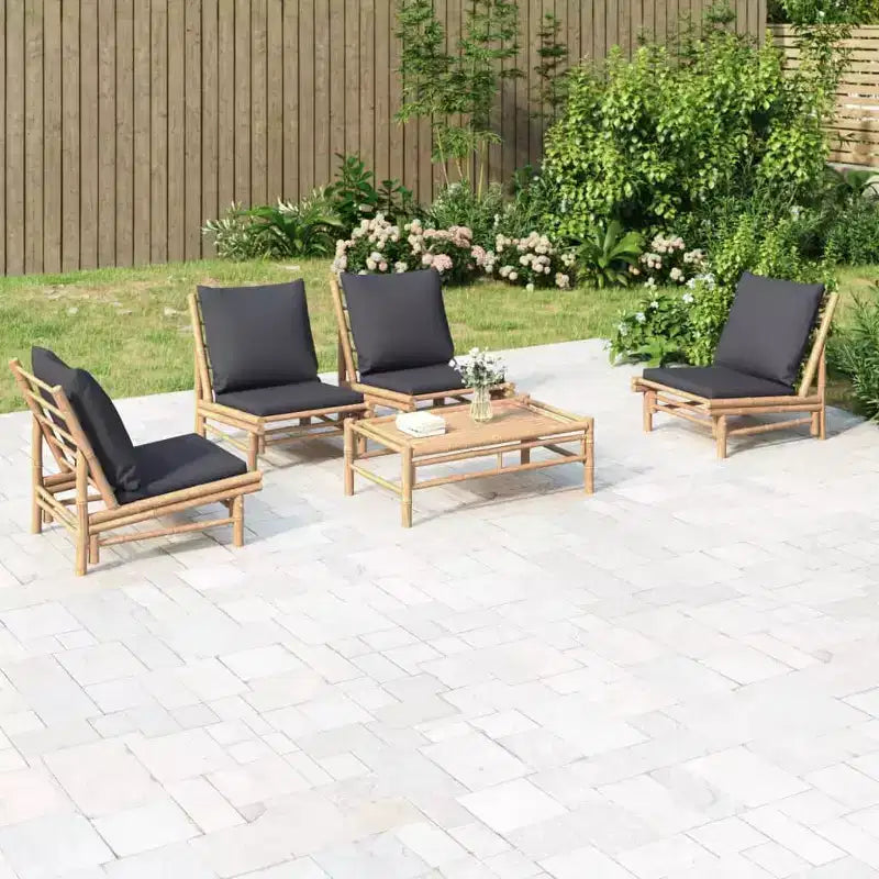 vidaXL Garden Lounge Set Natural Bamboo,