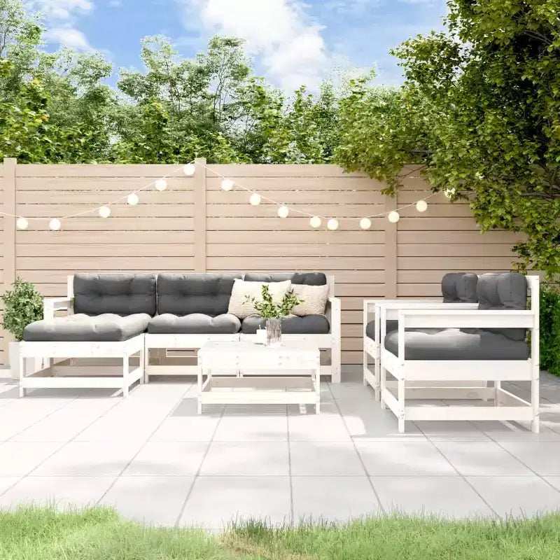 vidaXL Patio Lounge Set with Cushions Outdoor Furniture Set 7 Piece Solid Wood