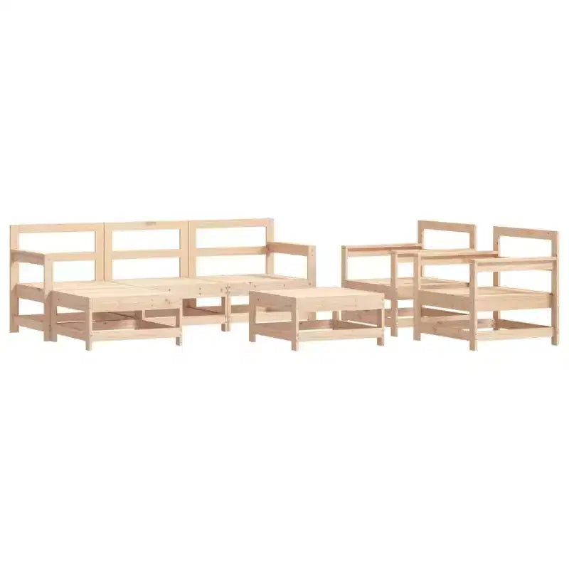 vidaXL Patio Lounge Set with Cushions Outdoor Furniture Set 7 Piece Solid Wood