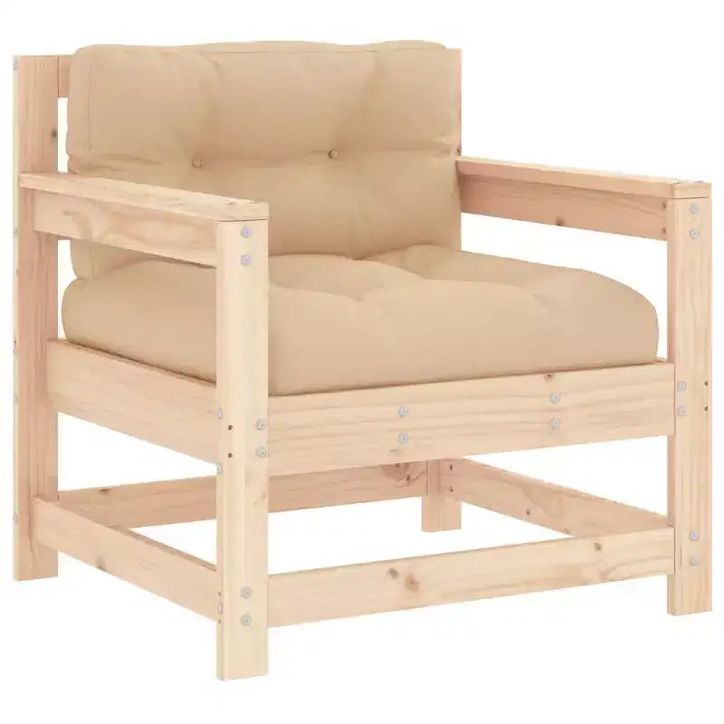 vidaXL Patio Lounge Set with Cushions Outdoor Furniture Set 7 Piece Solid Wood