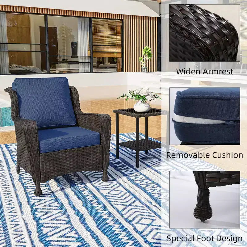UPTIOT Premium 10-Piece Outdoor Set: 3-Seater Sofa, Loveseat Sofa, 2 Swivel Rockers, 2 Chairs, 2 Ottomans & 2 Coffee Tables