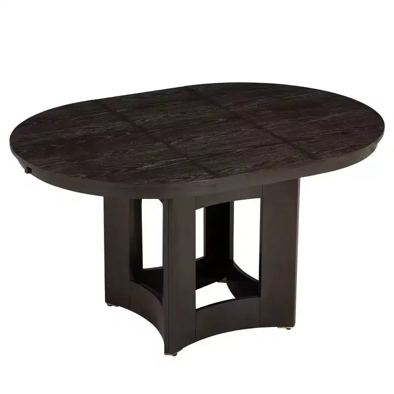 Farmhouse Extendable Round Dining Table Set for 4, 5 Pieces Kitchen Table Set with Removable Leaf and 4 Upholstered Chairs