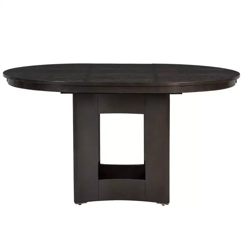 Farmhouse Extendable Round Dining Table Set for 4, 5 Pieces Kitchen Table Set with Removable Leaf and 4 Upholstered Chairs
