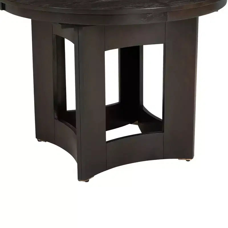 Farmhouse Extendable Round Dining Table Set for 4, 5 Pieces Kitchen Table Set with Removable Leaf and 4 Upholstered Chairs