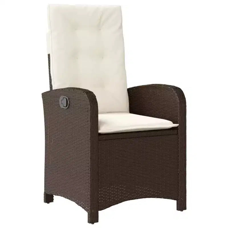 vidaXL Trendy Garden Dining Set with Cushions in Poly Rattan