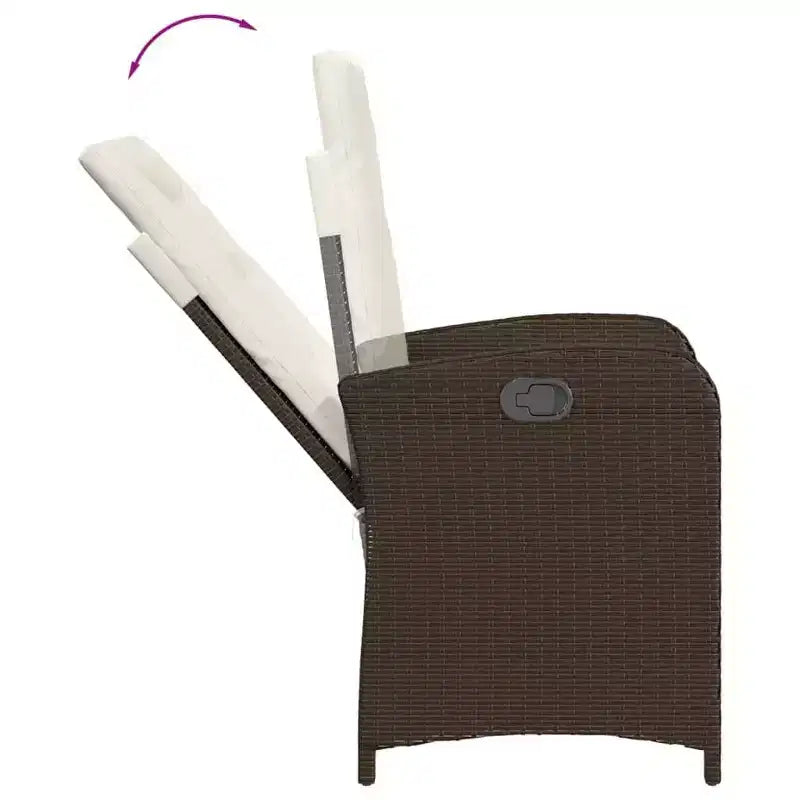 vidaXL Trendy Garden Dining Set with Cushions in Poly Rattan