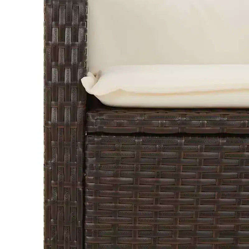 vidaXL Trendy Garden Dining Set with Cushions in Poly Rattan