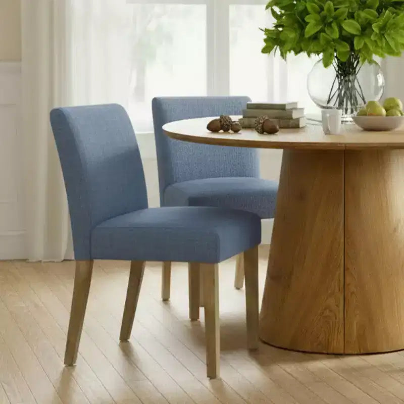 47-83 Extendable Dining Table Set for 4, Natural Wood-Tone Table and 4 Upholstered Armless Chairs with Solid Wood Legs-Panipeachy