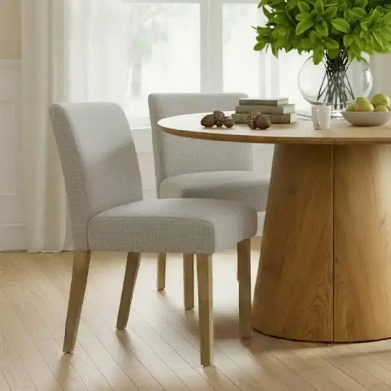 47-83 Extendable Dining Table Set for 4, Natural Wood-Tone Table and 4 Upholstered Armless Chairs with Solid Wood Legs-Panipeachy