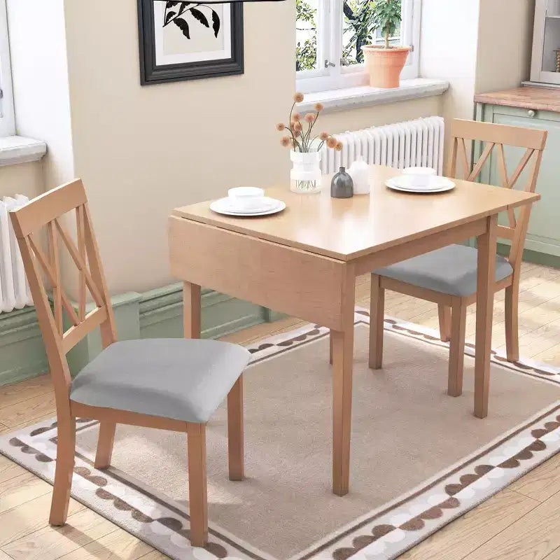GDF Studio Avery 3 Piece Dining Set with Drop Leaf Dining Table and 2 Dining Upholstered Chairs