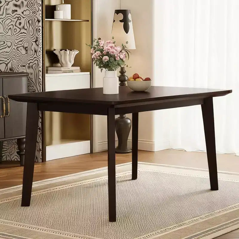 5-Piece Rustic Dining Set with Wood Table and 4 Upholstered Chairs in Espresso
