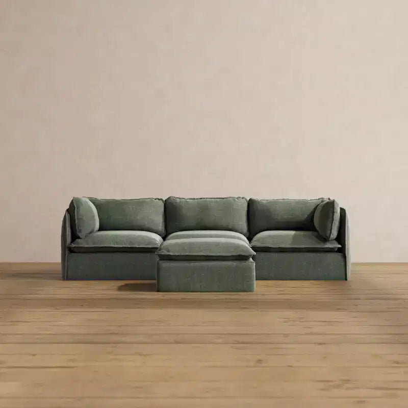 Anabei Modular Washable 3-Seater Sofa + Ottoman | Memorix+ Seat & Contour Pillow