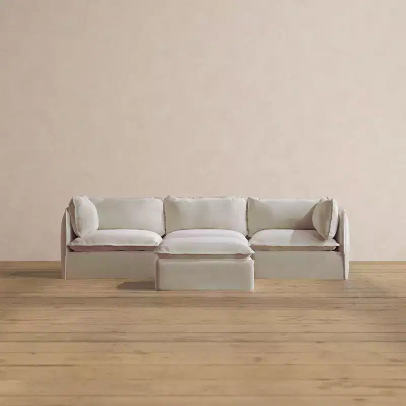 Anabei Modular Washable 3-Seater Sofa + Ottoman | Memorix+ Seat & Contour Pillow