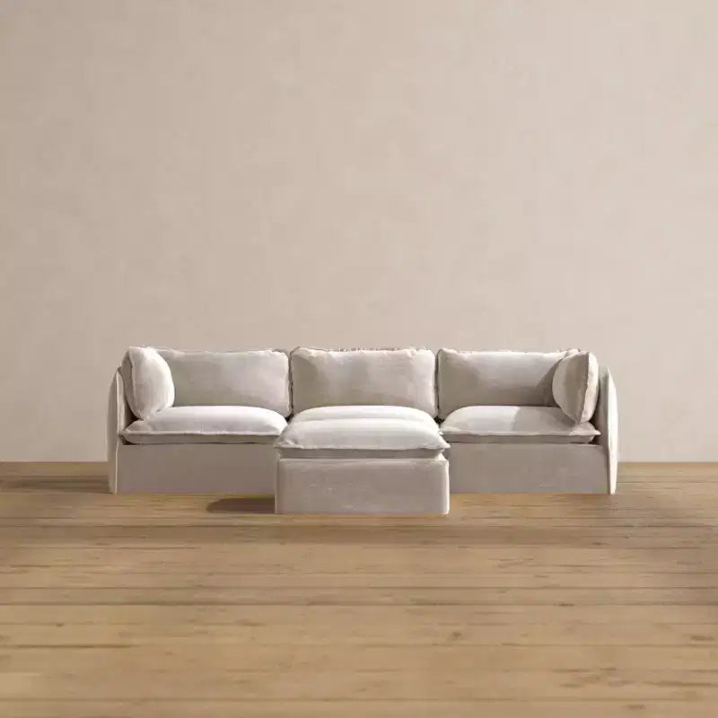 Anabei Modular Washable 3-Seater Sofa + Ottoman | Memorix+ Seat & Contour Pillow