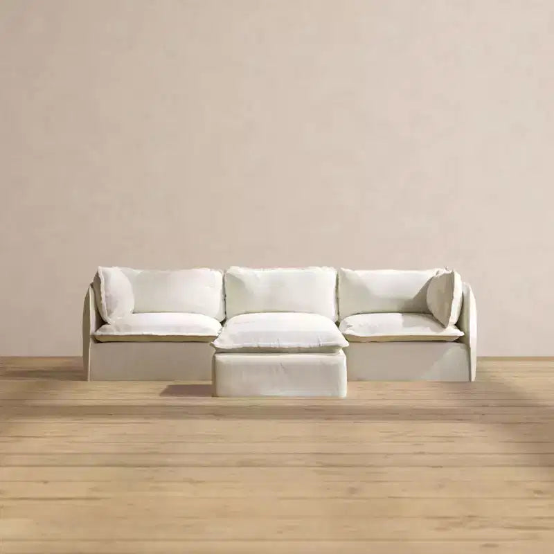 Anabei Modular Washable 3-Seater Sofa + Ottoman | Memorix+ Seat & Contour Pillow