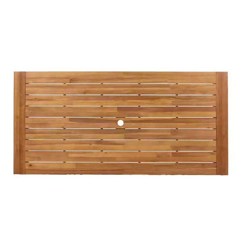 Christopher Knight Home Ratchanon Modern 7 Piece Acacia Wood Patio Side Chairs with PE Woven Rope and Slatted Table