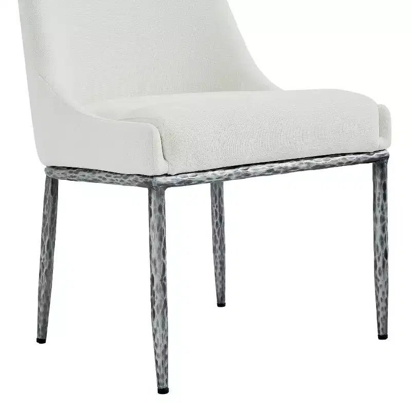 Christopher Knight Home Valeska 5 Piece Industrial Luxe Hand-Forged Sintered Stone Dining Table with Upholstered Dining Chairs