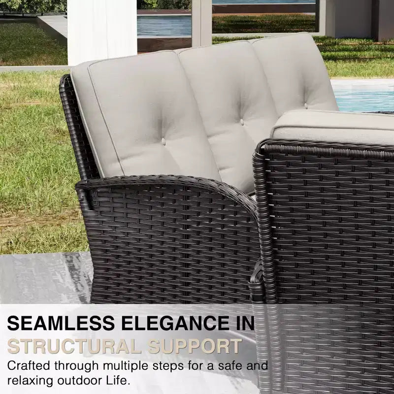 UPTIOT Premium Outdoor Patio Set with Coffee Table & High-Density Cushions for Garden Relaxation