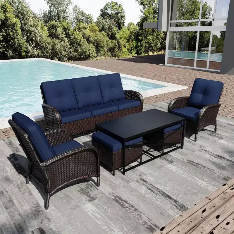 UPTIOT Premium Outdoor Patio Set with Coffee Table & High-Density Cushions for Garden Relaxation