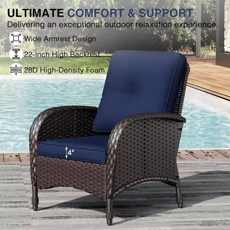 UPTIOT Premium Outdoor Patio Set with Coffee Table & High-Density Cushions for Garden Relaxation