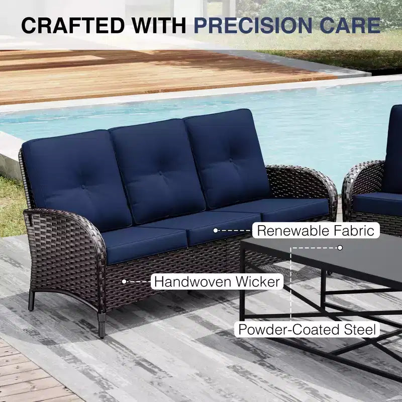 UPTIOT Premium Outdoor Patio Set with Coffee Table & High-Density Cushions for Garden Relaxation