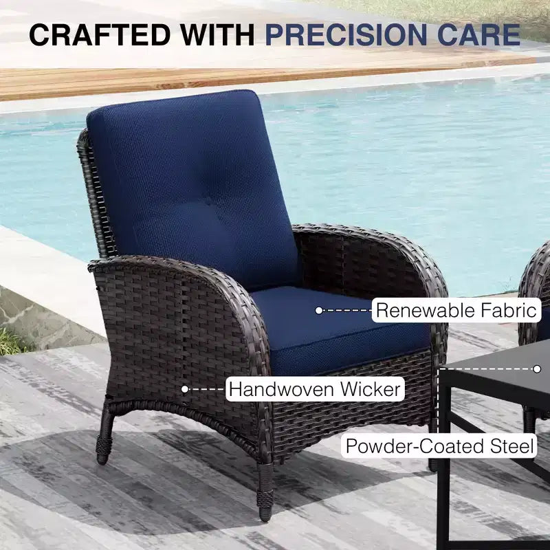 UPTIOT Premium Outdoor Patio Set with Coffee Table & High-Density Cushions for Garden Relaxation
