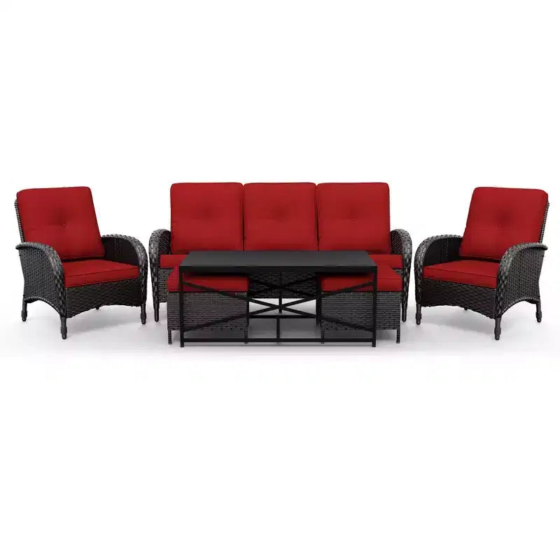 UPTIOT Premium Outdoor Patio Set with Coffee Table & High-Density Cushions for Garden Relaxation