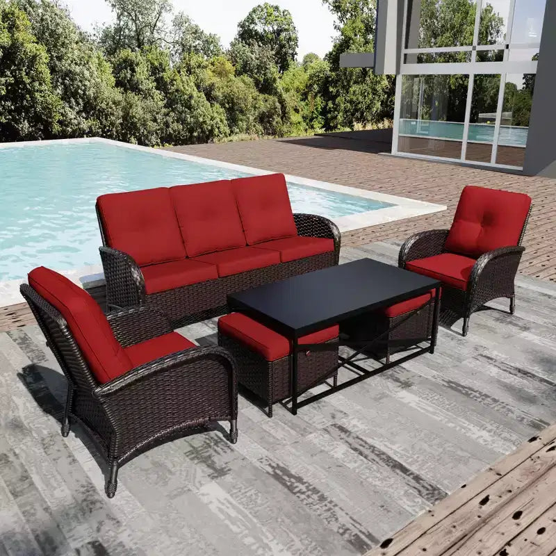 UPTIOT Premium Outdoor Patio Set with Coffee Table & High-Density Cushions for Garden Relaxation