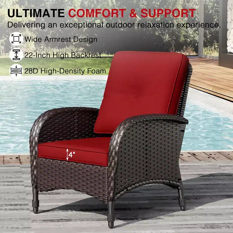 UPTIOT Premium Outdoor Patio Set with Coffee Table & High-Density Cushions for Garden Relaxation