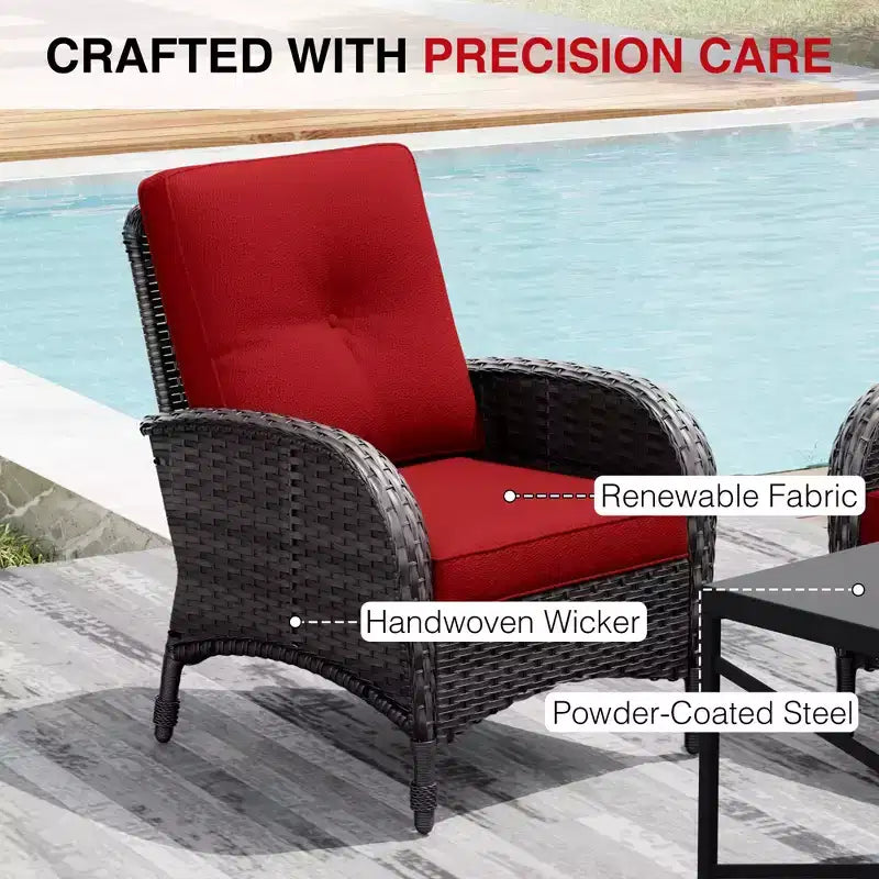 UPTIOT Premium Outdoor Patio Set with Coffee Table & High-Density Cushions for Garden Relaxation
