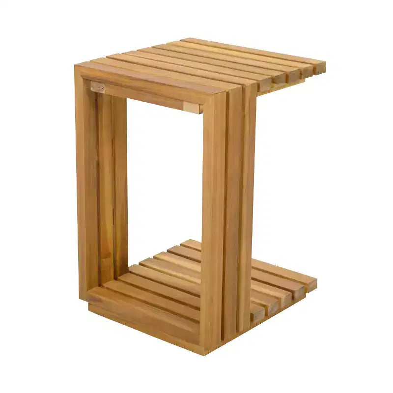 Christopher Knight Home Weston Patio Modern Acacia Wood Club Chair and Side Table 2-Piece Chat Set with Cushions