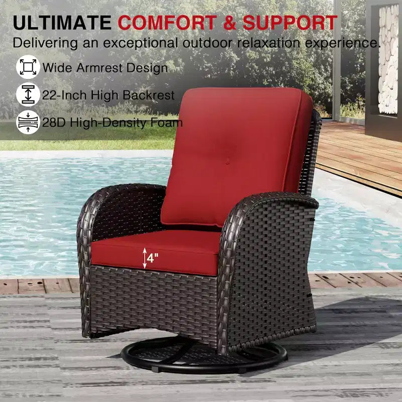 UPTIOT 8-Piece Outdoor Patio Set with 3-Seat Sofa, Swivel Chairs, Wicker Chairs, Ottomans & Side Table for Ultimate Comfort