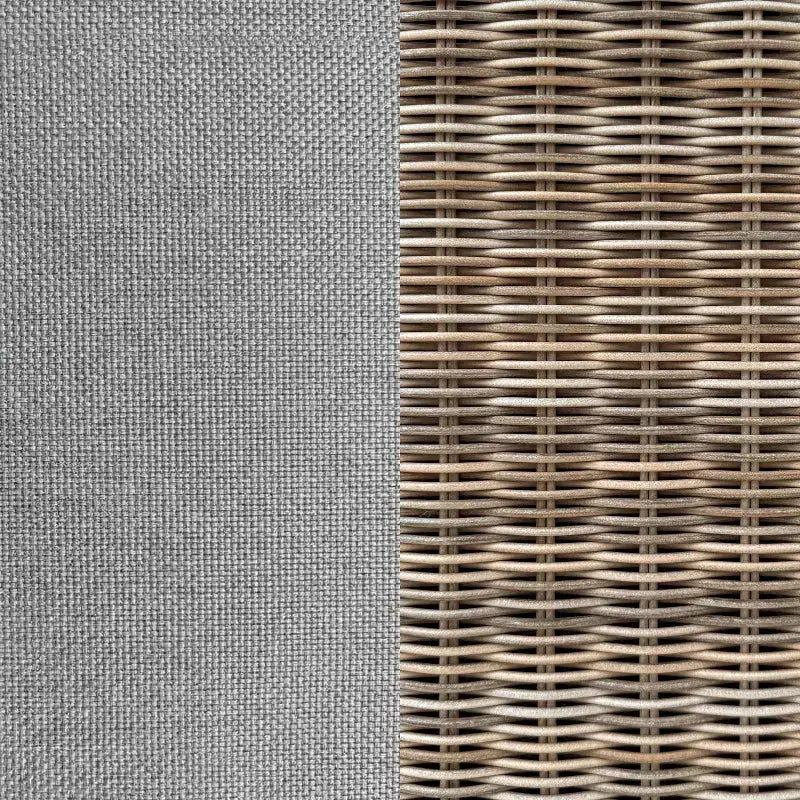 Martha Stewart All-Weather Rattan Wicker Patio Sofa, 2 Chairs,Coffee Table - Weathered Gray