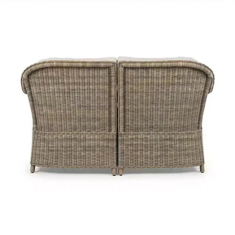 Martha Stewart All-Weather Rattan Wicker Patio Sofa, 2 Chairs,Coffee Table - Weathered Gray