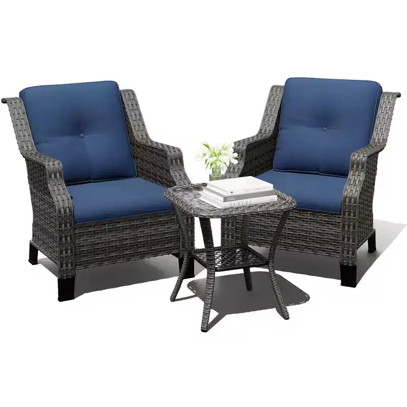 UPTIOT Premium Outdoor Lounge Set with Rotating Chairs and Coffee Table